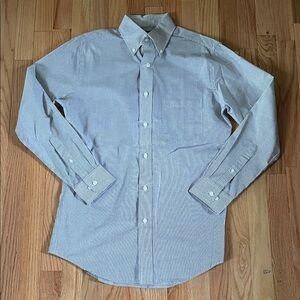 Croft & Barrow Shirt Mens Neck: 15 Gray Check Fitted Button Up Casual Preppy